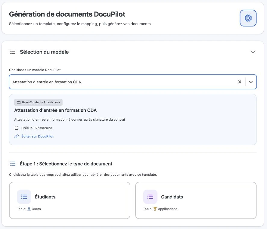 Choisir le bon document